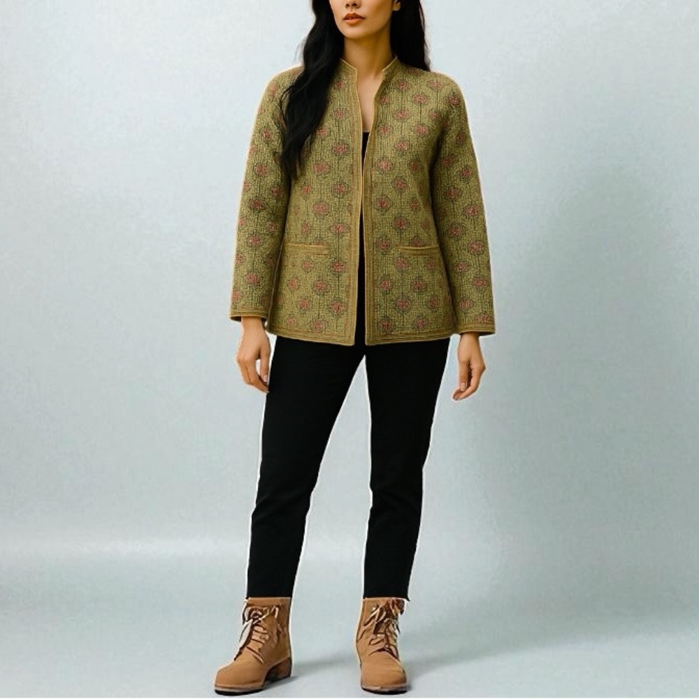 Handmade Reversible Quilted Kantha Jacket | Size M/L